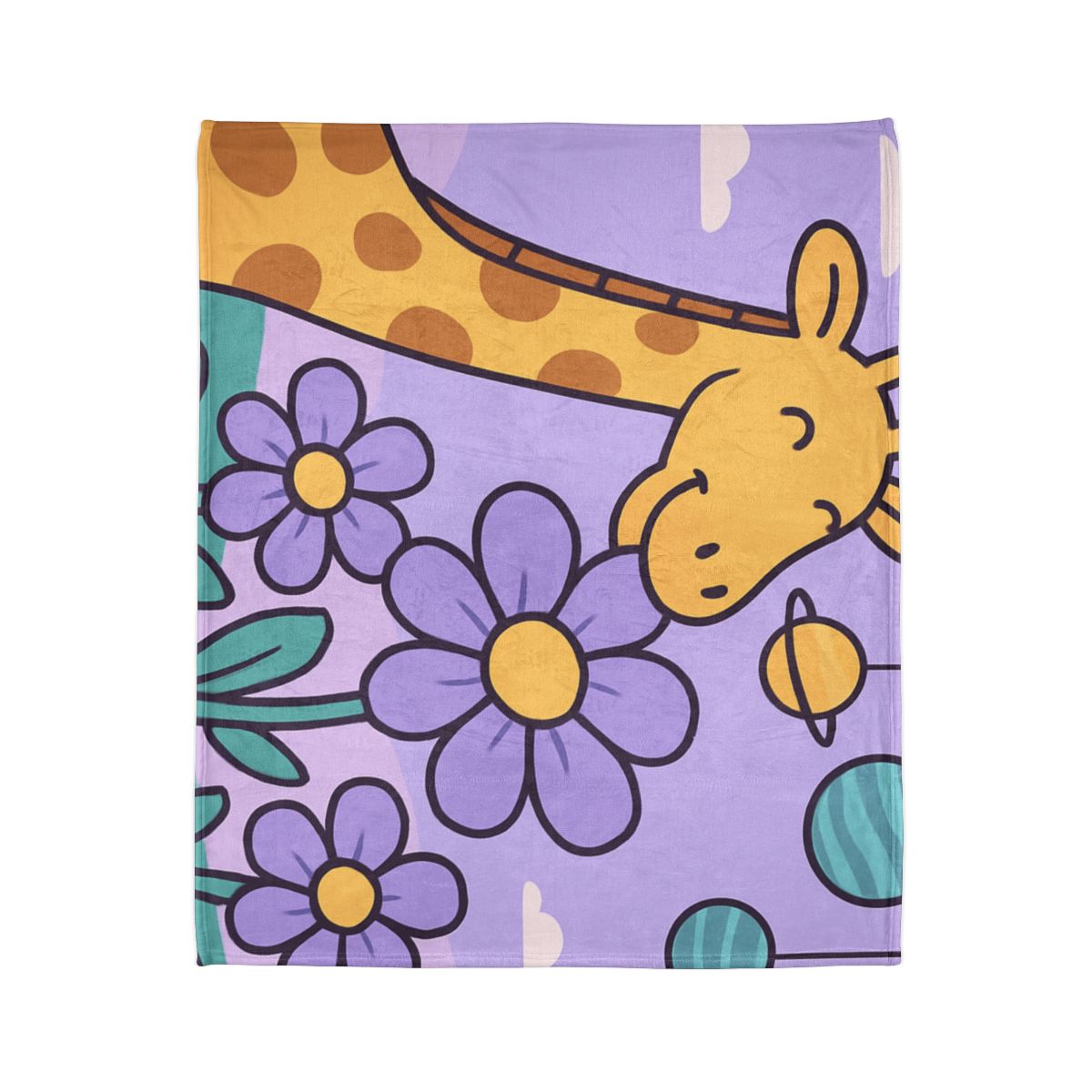 Galaxy Garden Giraffe custom blankets