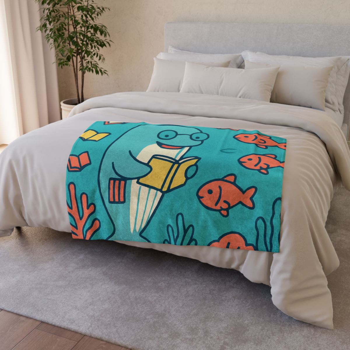 Coral Library Cruise decorative home blankets