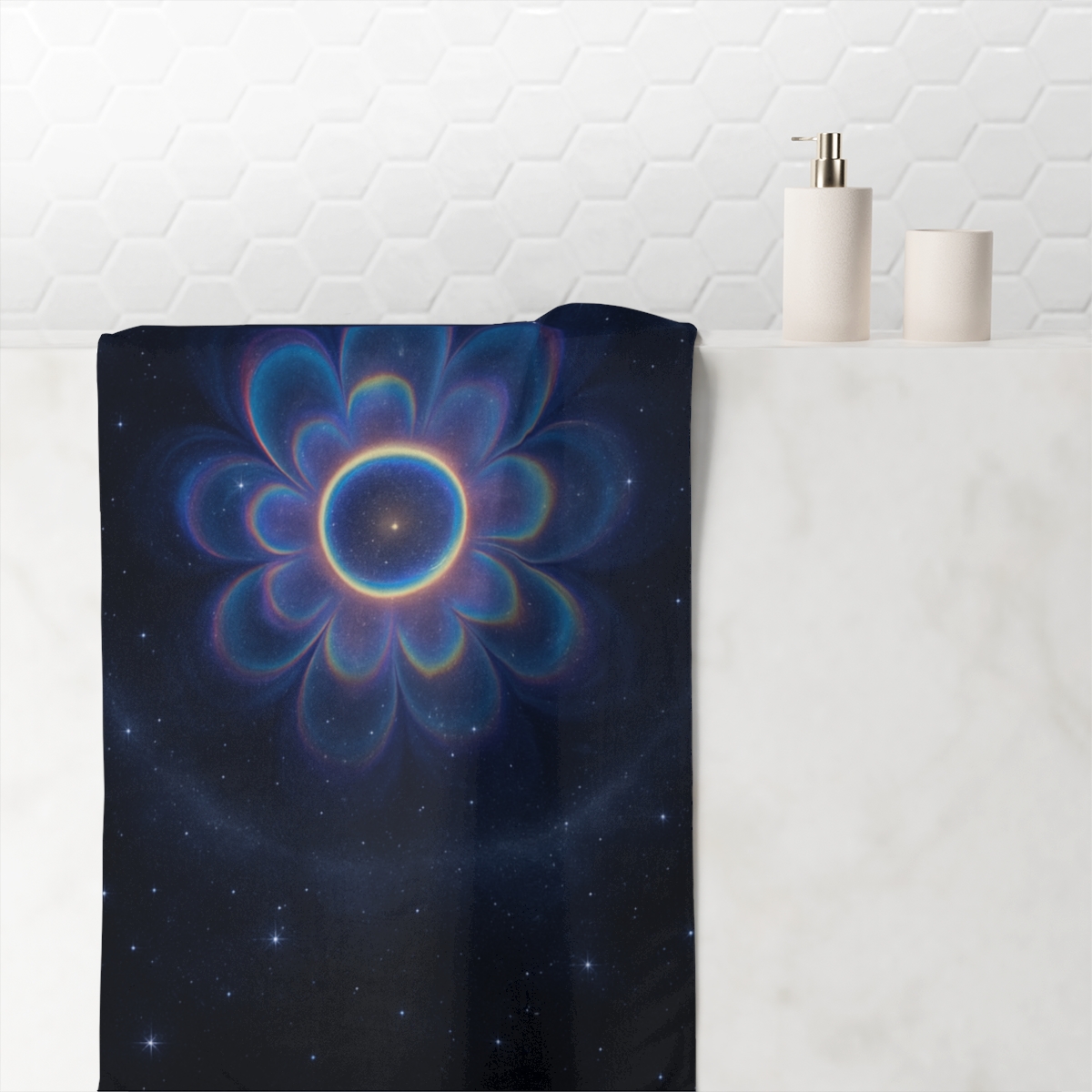 Gravitational Prism Bloom designer printed towels
