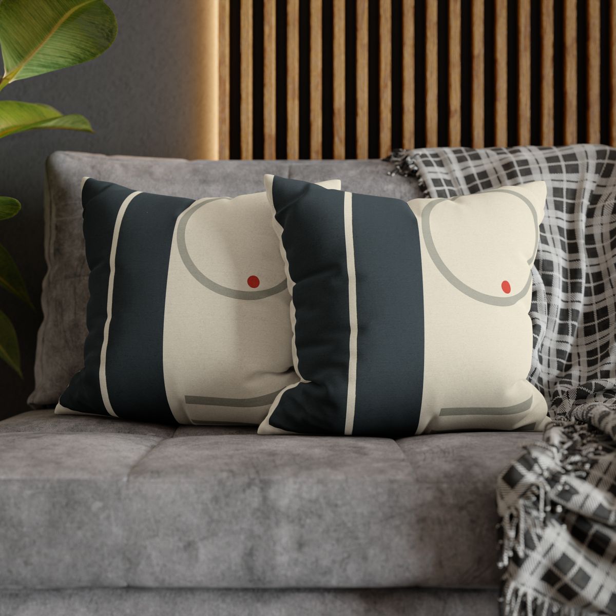 Split Rectangle With Floating Ring stylish decorative pillowcases