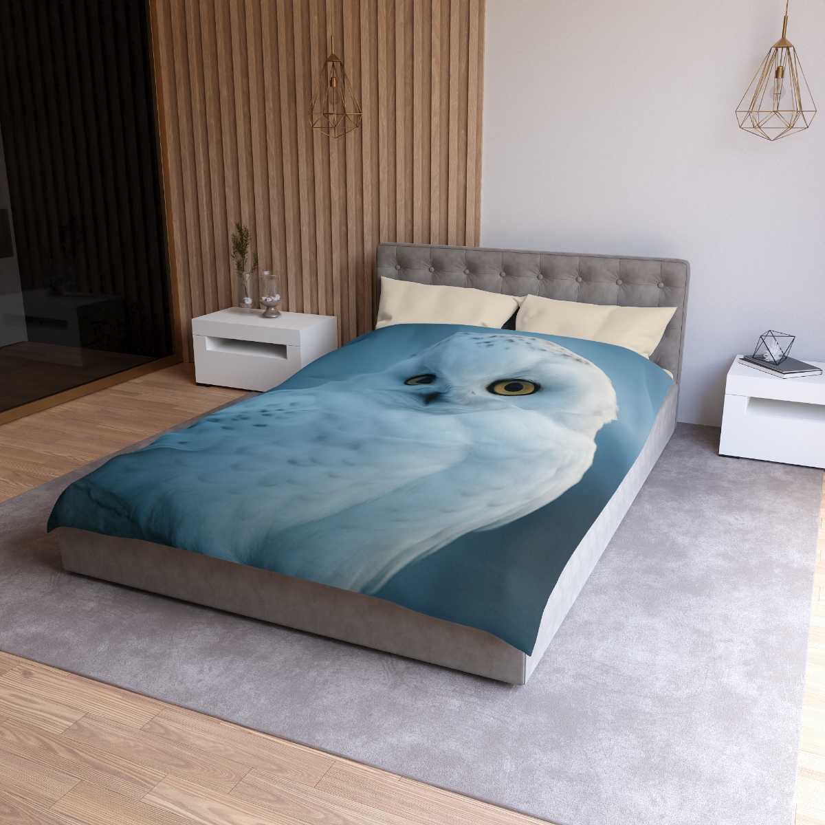Twilight Watcher Snowy Owl stylish duvet covers