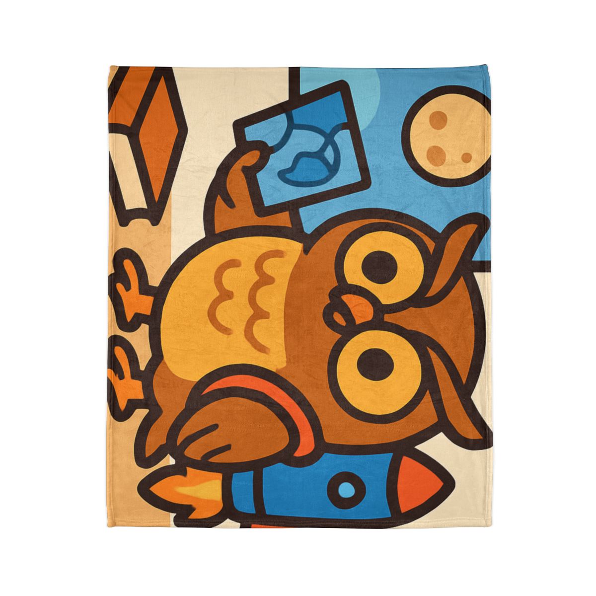 Rocket School Owl unique gift blankets