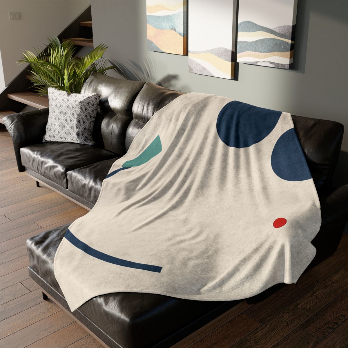 Staggered Arc With Three Points designer printed blankets