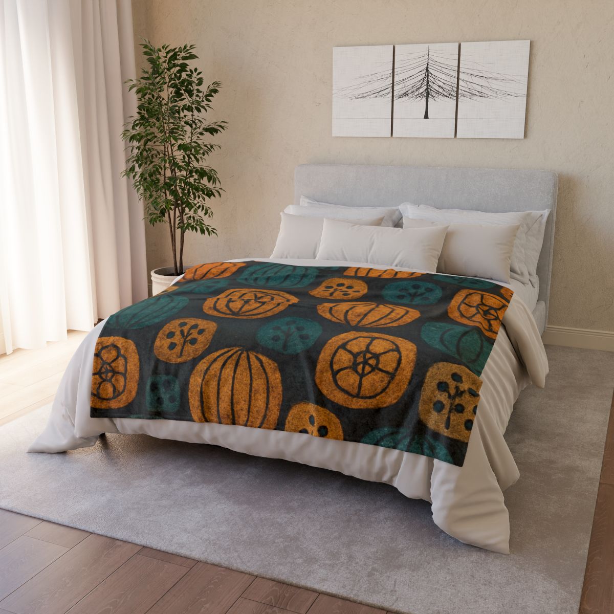 Seed Pod Mosaic soft fleece blankets