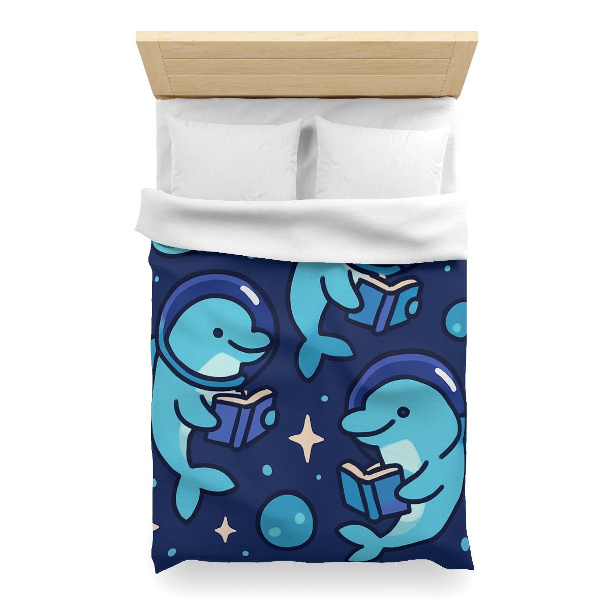 Space School Of Curious Dolphins custom duvets