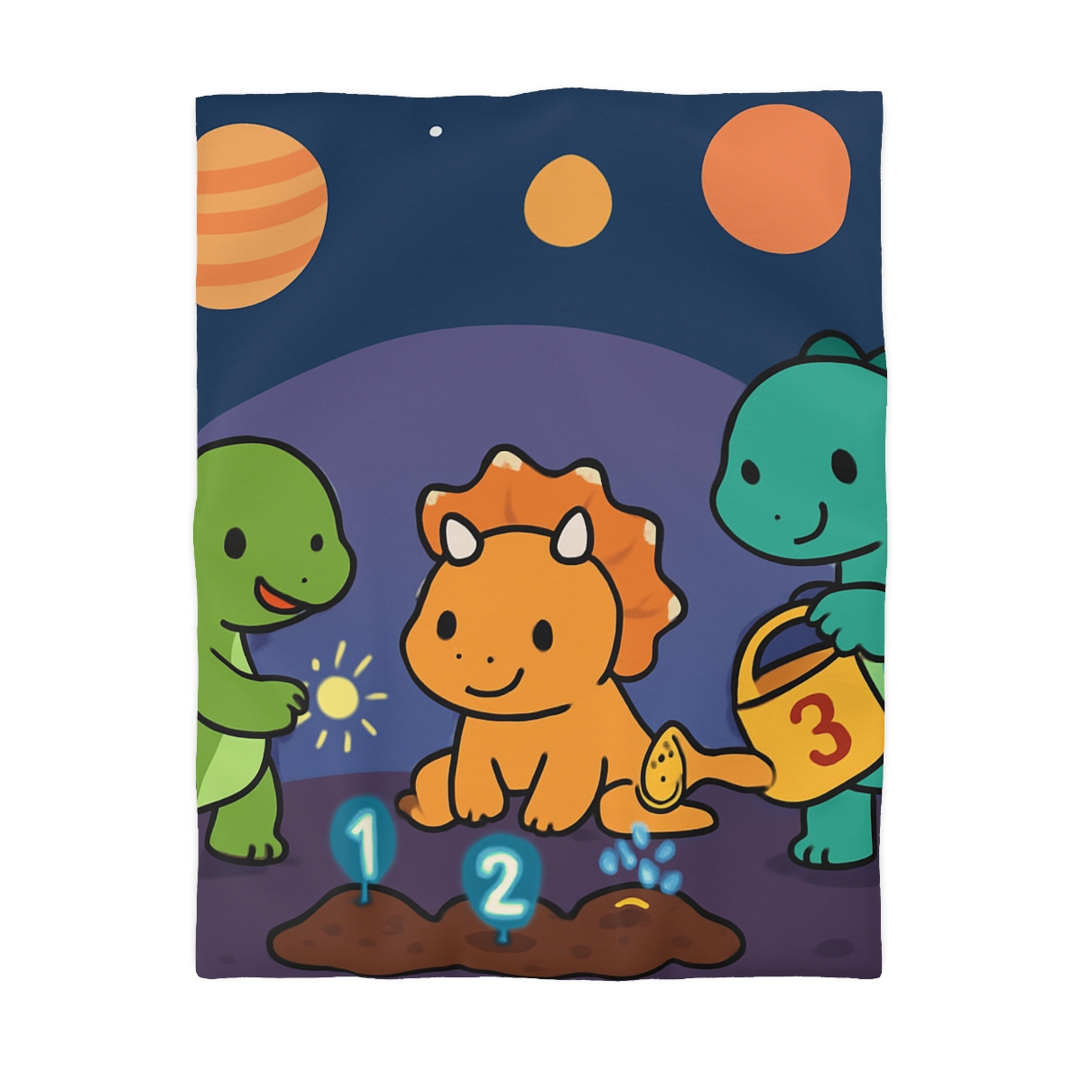 Galaxy Garden Dinosaurs personalized bedding duvets