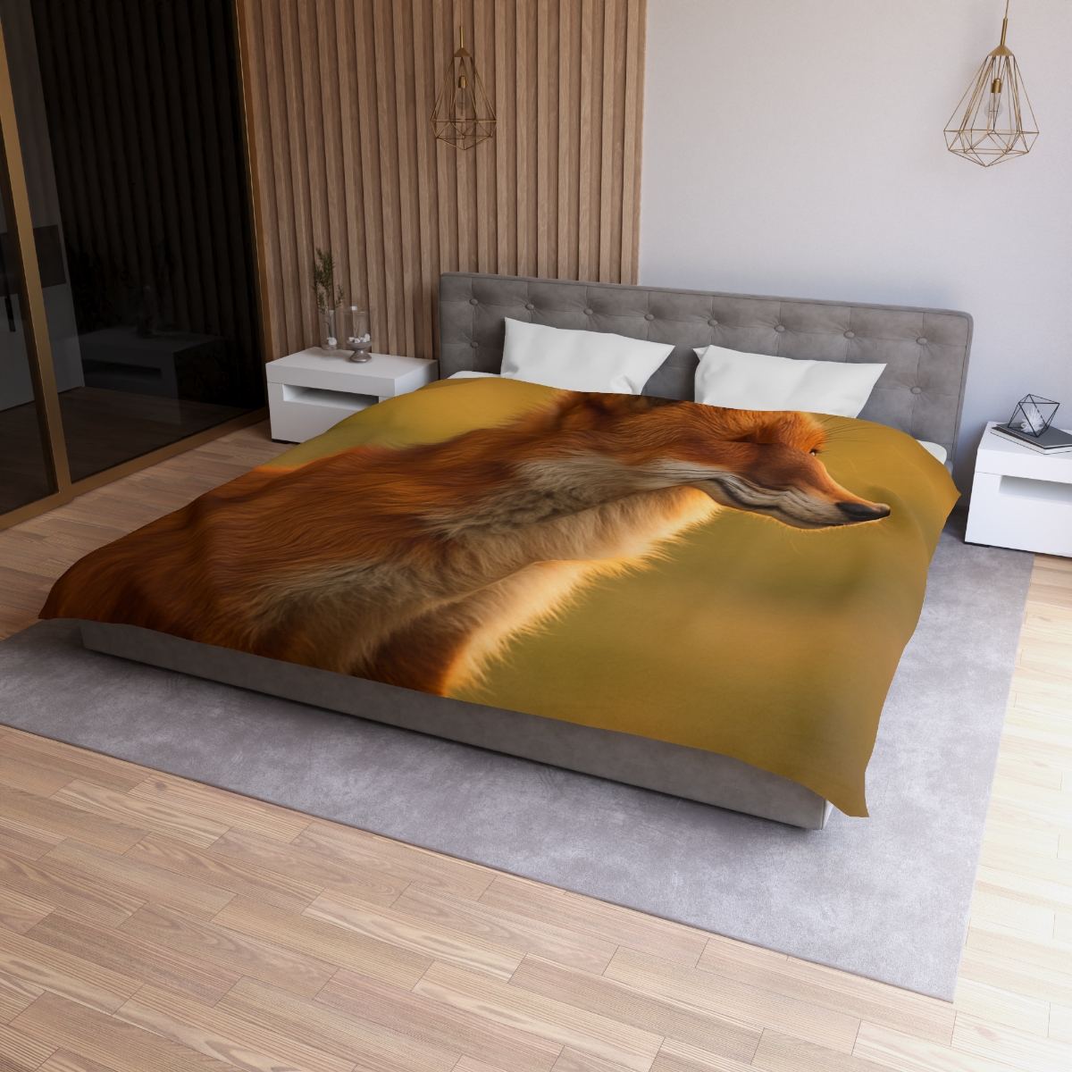 Crimson Whisper Red Fox soft comforter duvets