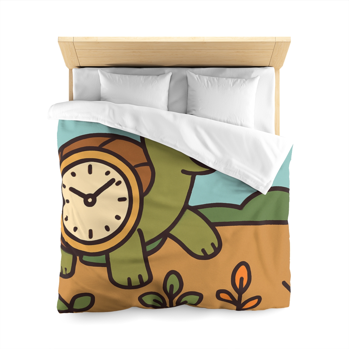 Time Travel Turtle Garden designer printed duvets