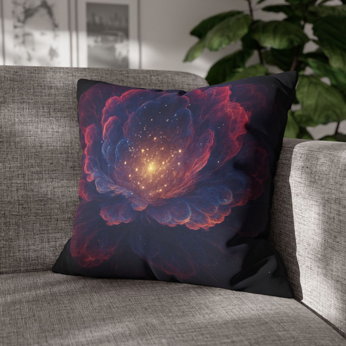 Fractal Nebula Bloom custom pillow cases