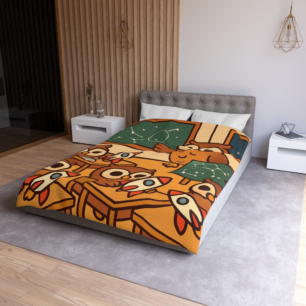 Rocket School Of Owls stylish duvet covers
