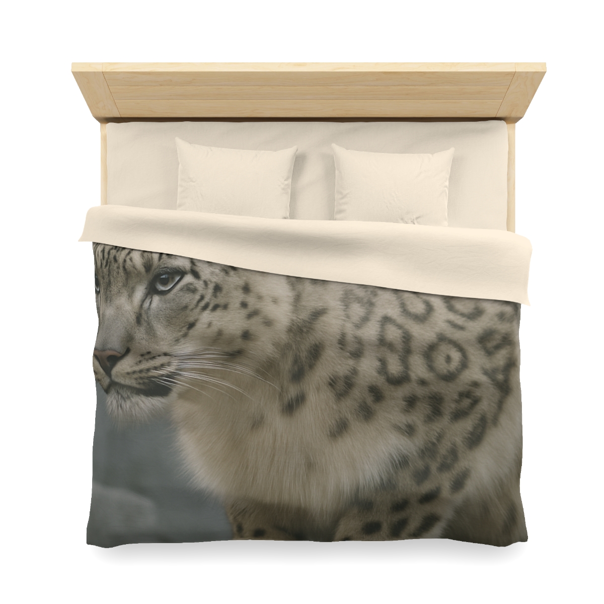 Silent Ridge Snow Leopard designer printed duvets