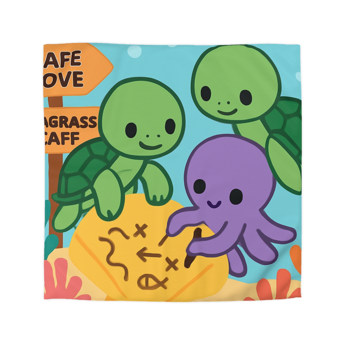 Coral Reef Map Makers trendy bedroom duvets