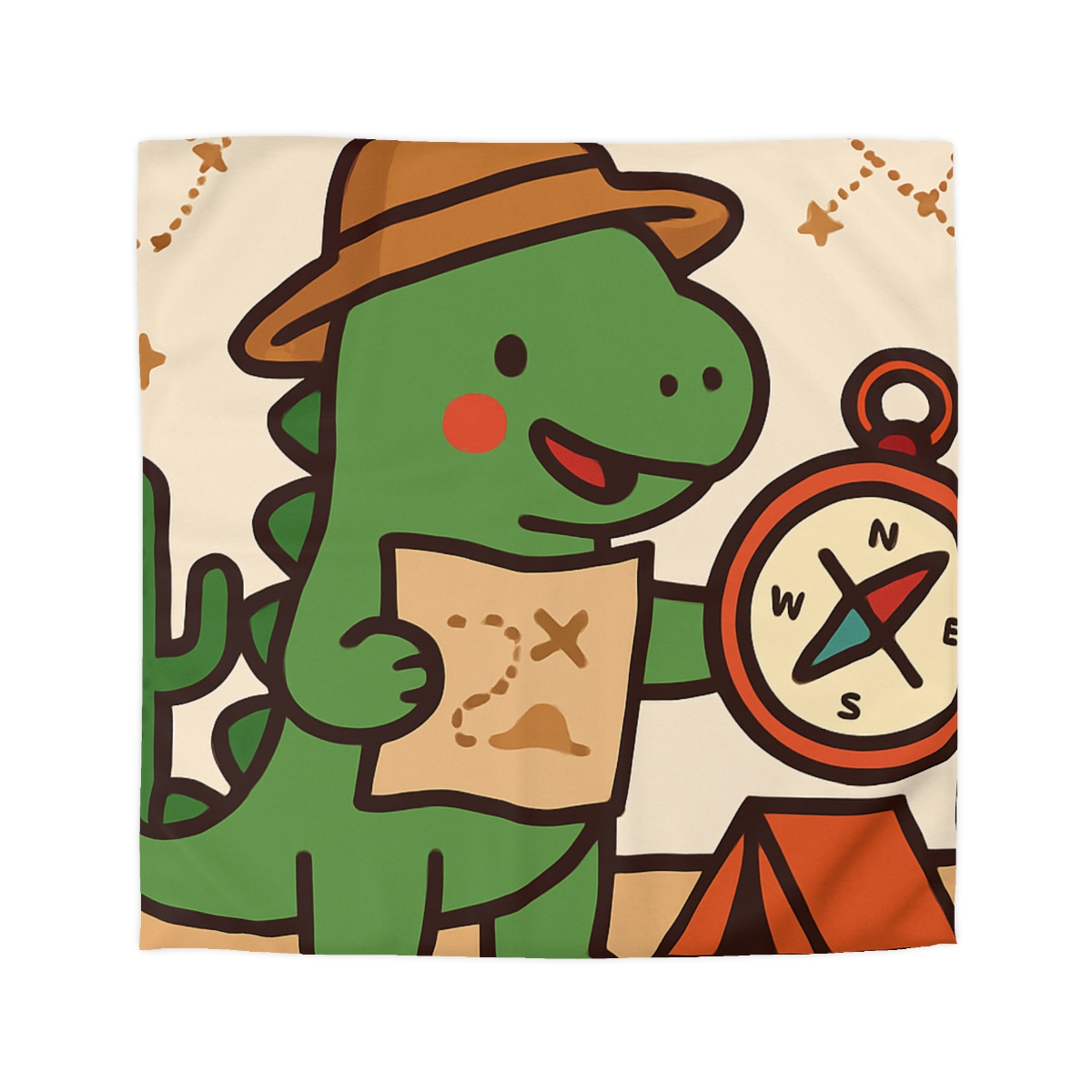 Desert Dino Map Quest With Compass And Constellations personalized bedding duvets