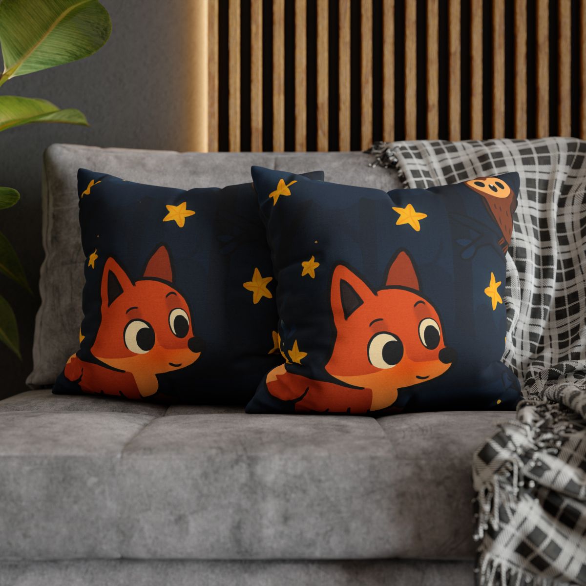 Cosmic Forest Fox personalized pillow covers