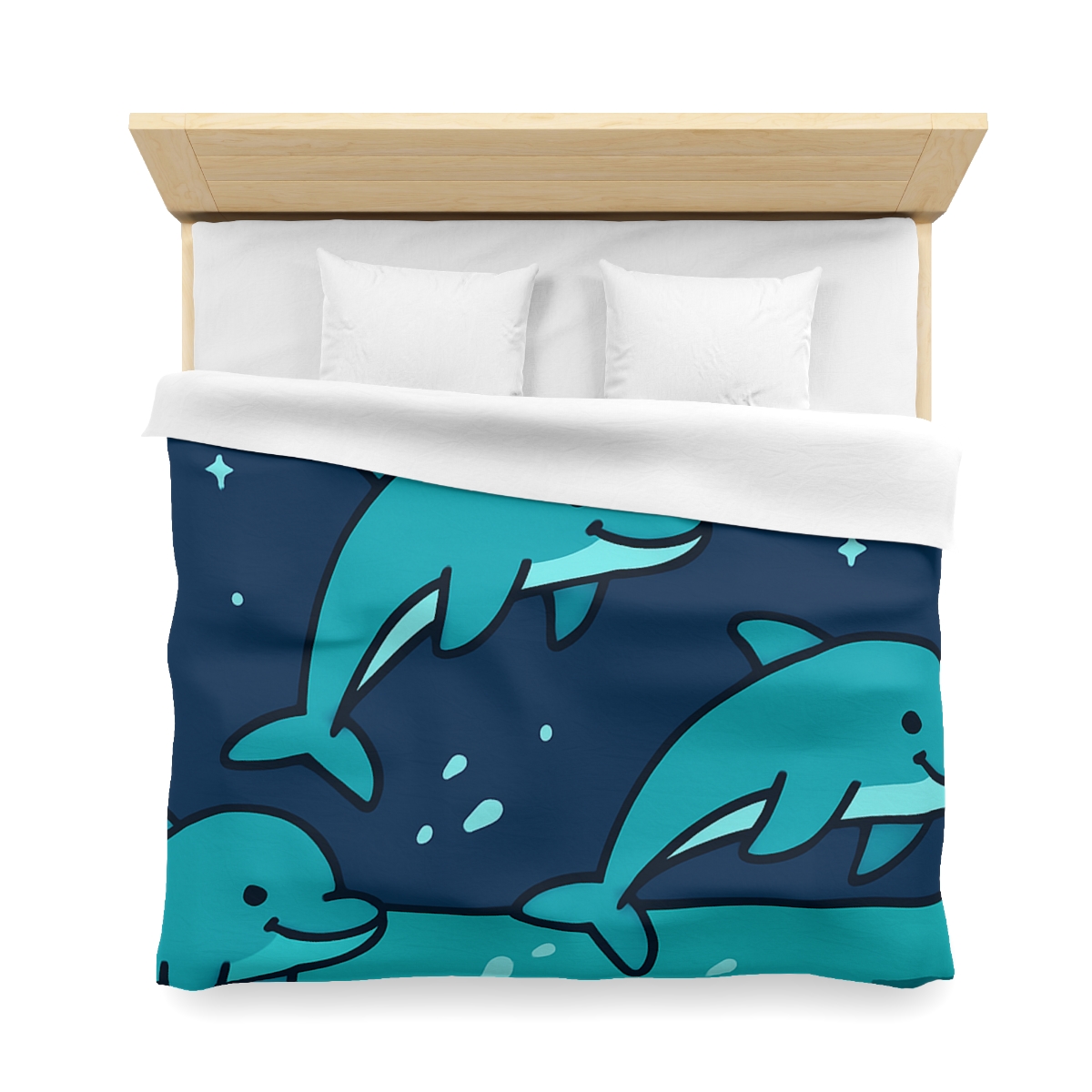 Starlight Sea And The Cosmic Dolphins personalized bedding duvets