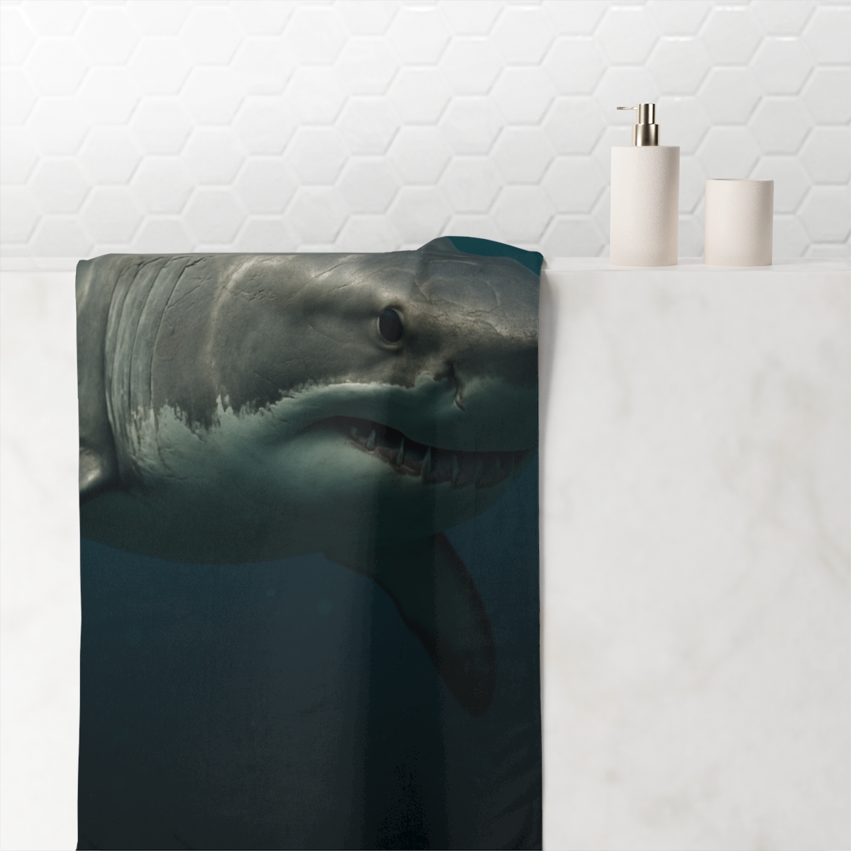 Silent Hunter Great White Shark decorative home towels