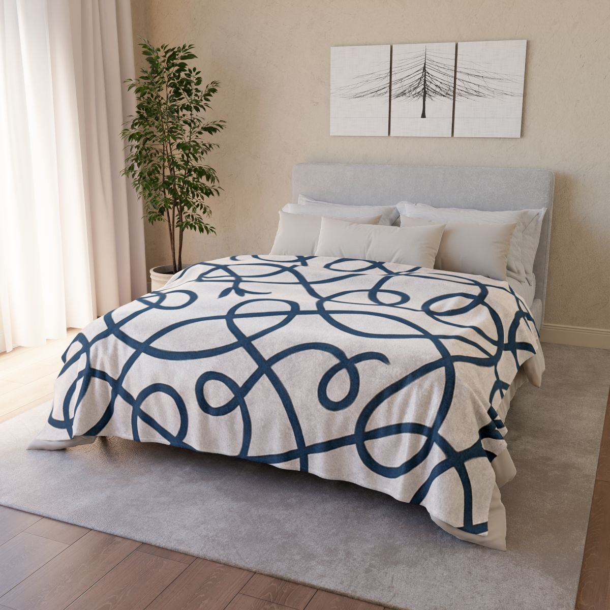 Tendril Loop Weave designer printed blankets