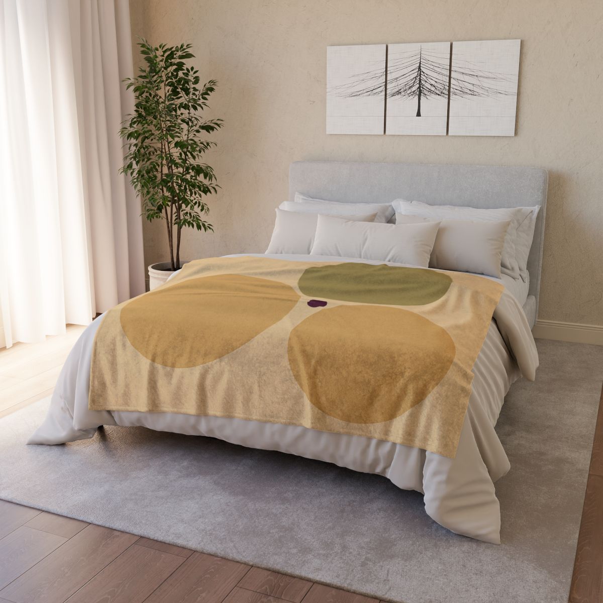 Clustered Three Circles With Quiet Gap decorative home blankets