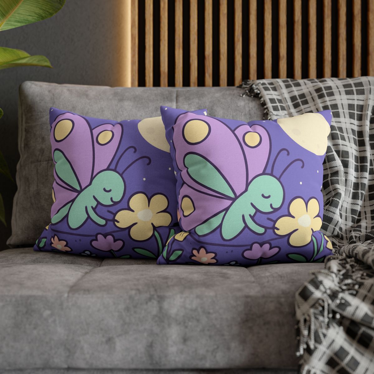 Moon Garden Butterfly designer print pillow cases