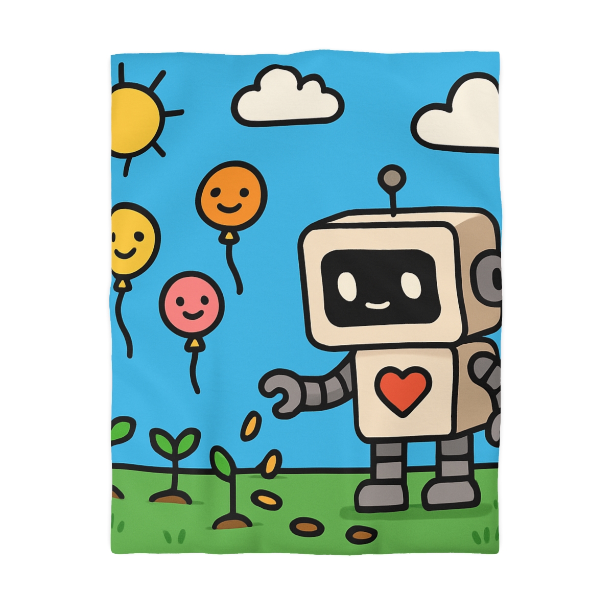 Robot Garden Of Flying Seeds designer printed duvets