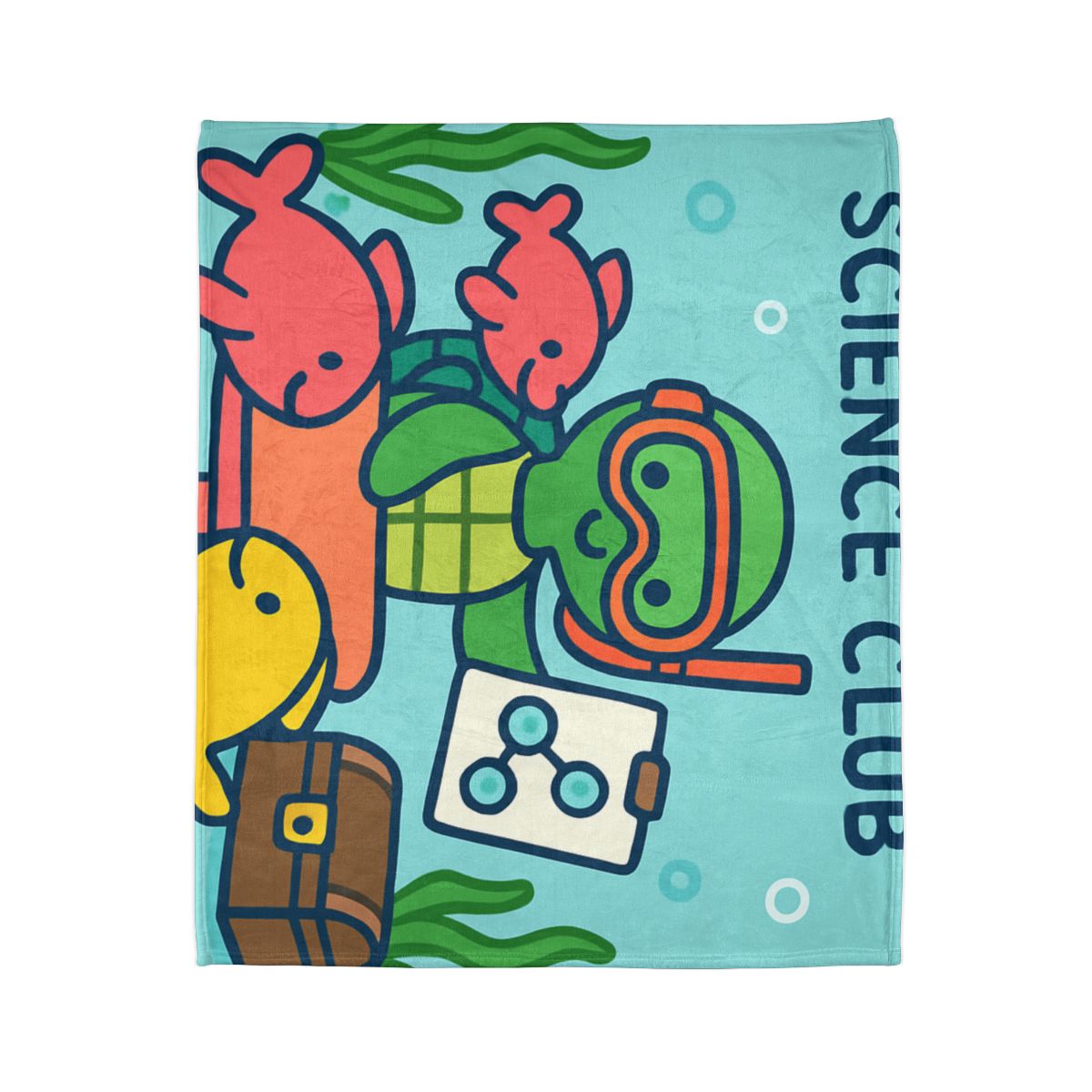 Coral Reef Science Club Turtle stylish throw blankets