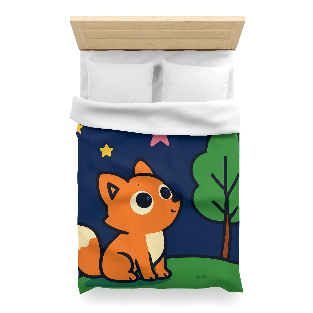 Cosmic Forest Fox And The Shooting Stars soft comforter duvets