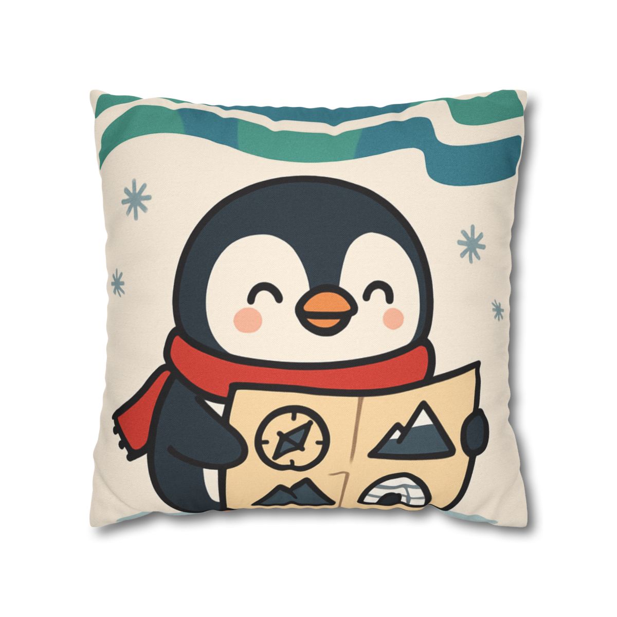 Polar Lights Penguin Map Quest comfortable bedding pillow covers