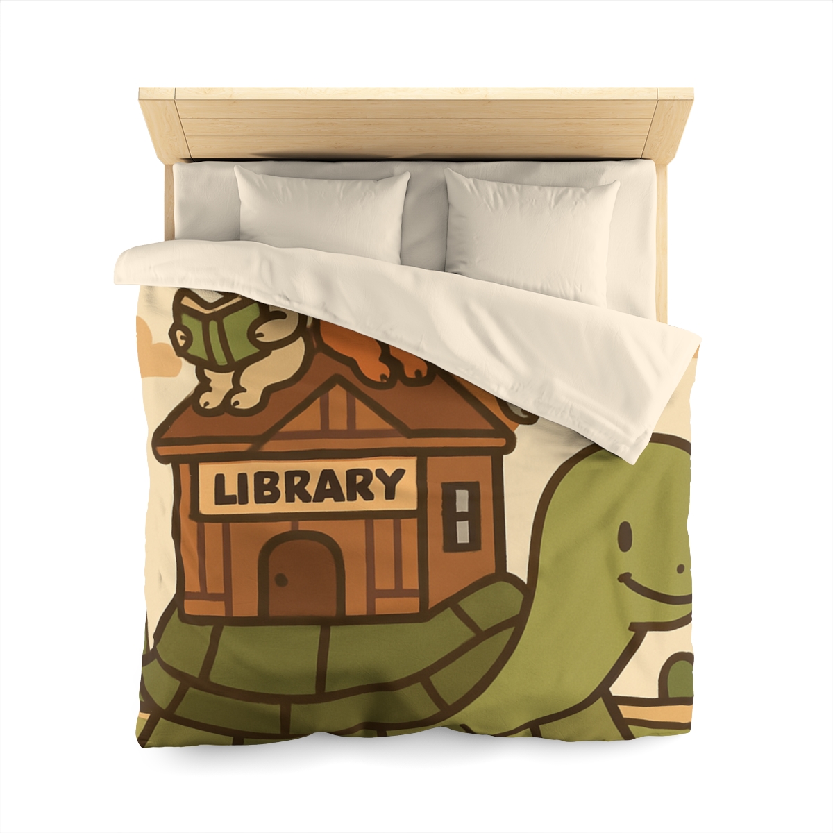 Time Traveling Turtle Library soft comforter duvets