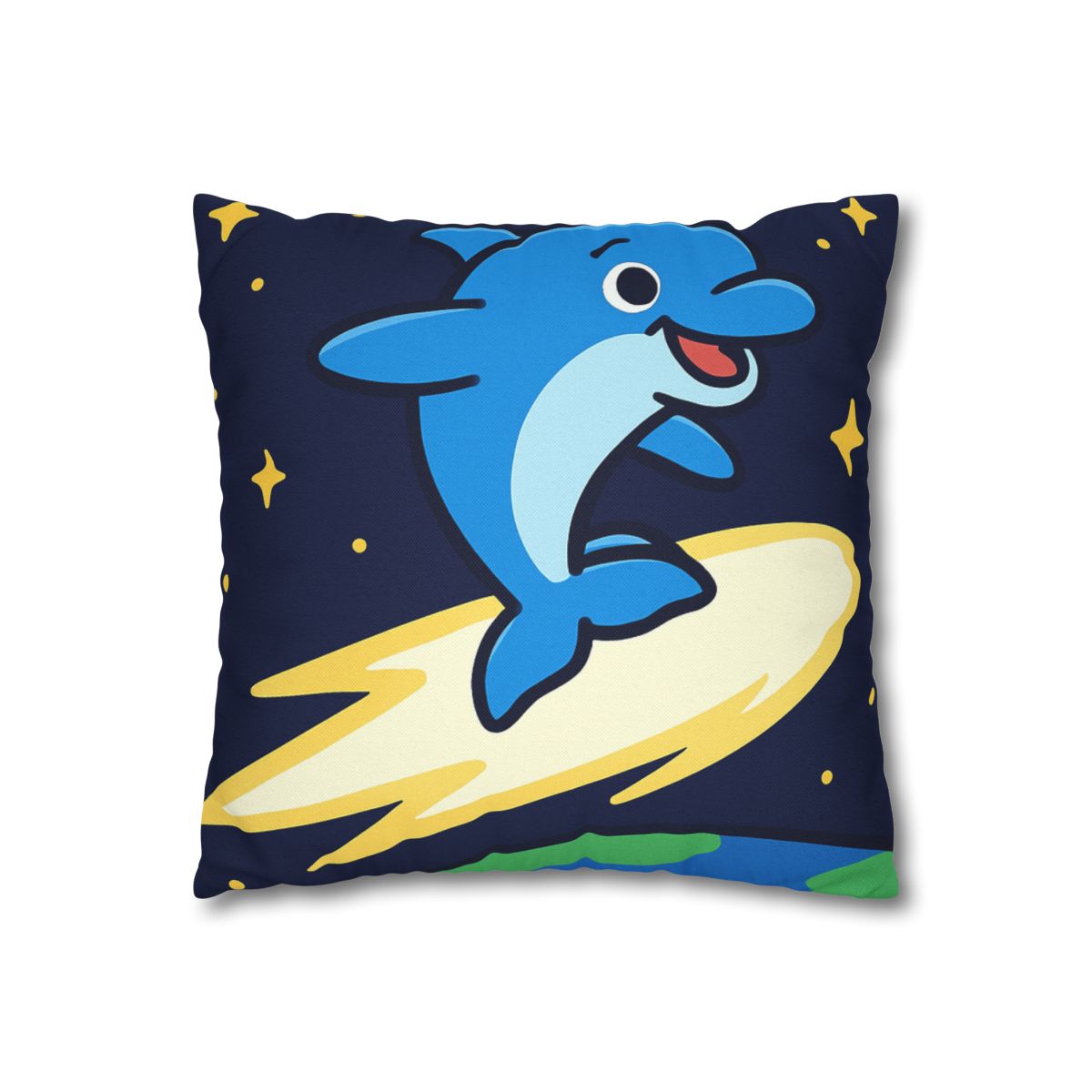 Cosmic Dolphin Comet Ride designer print pillow cases