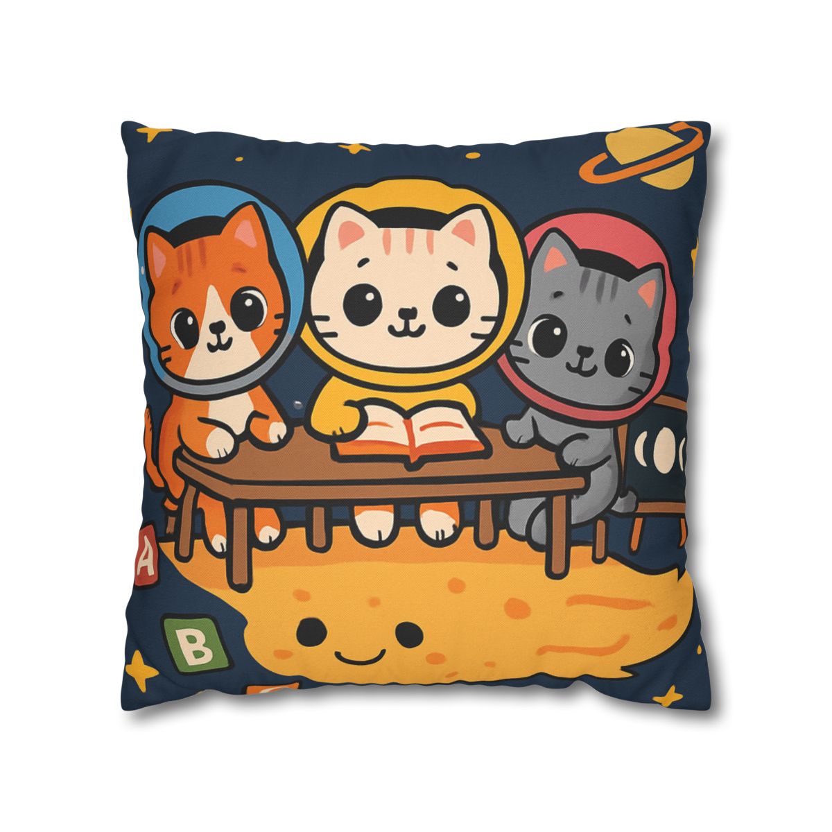 Comet Classroom With Curious Kittens custom pillow cases