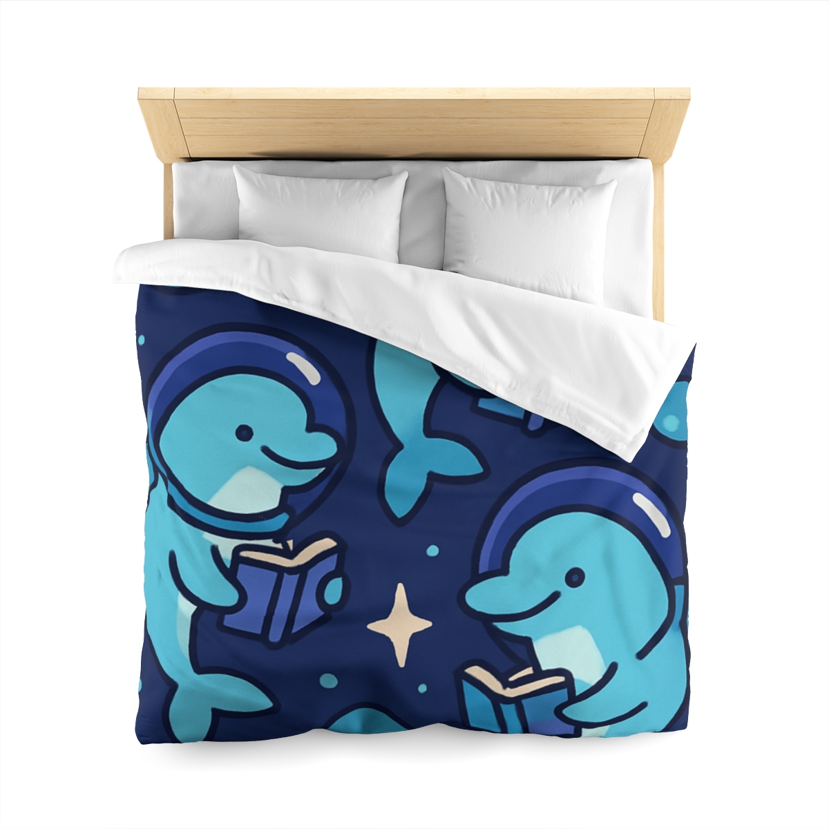 Space School Of Curious Dolphins custom duvets