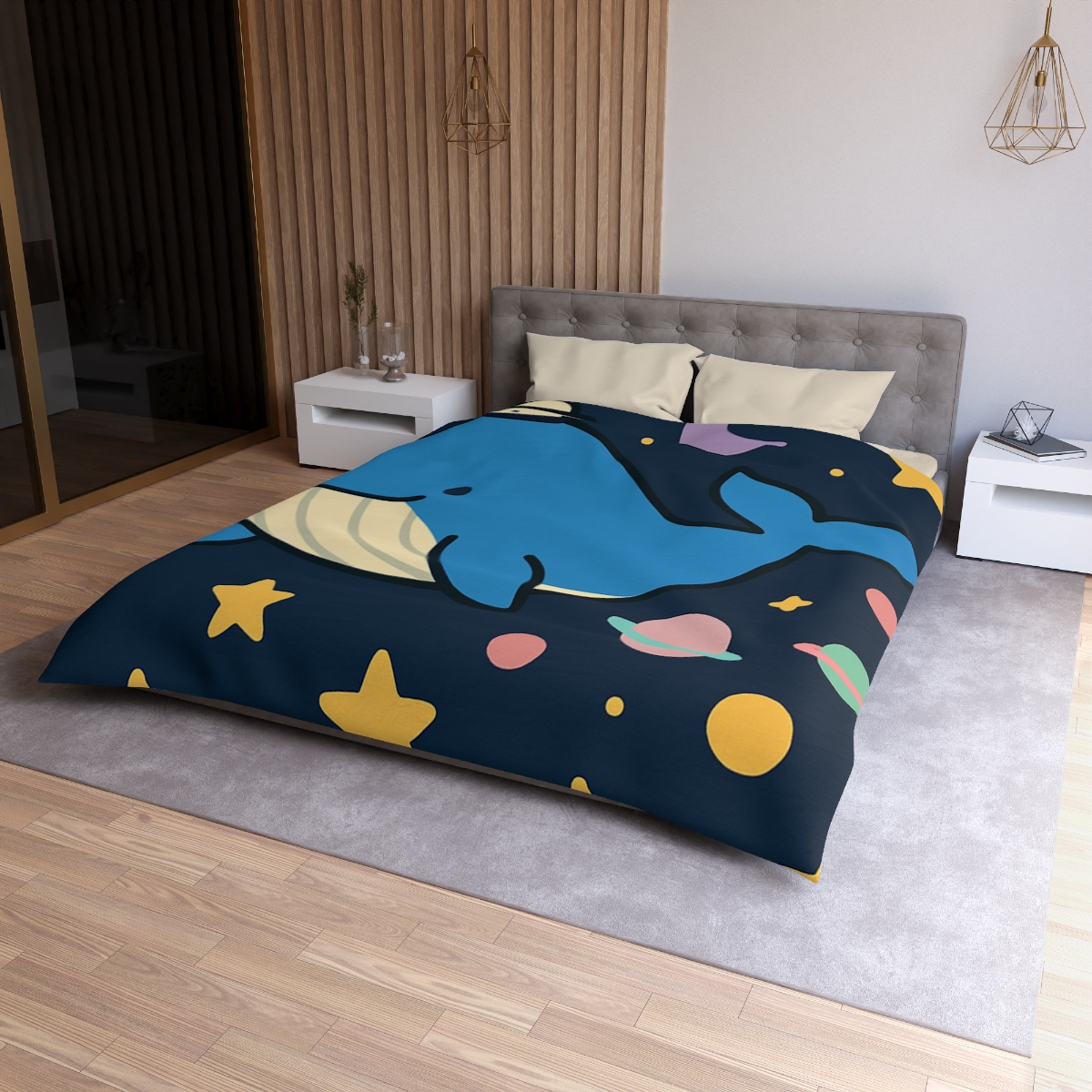 Starry Whale Adventure soft comforter duvets
