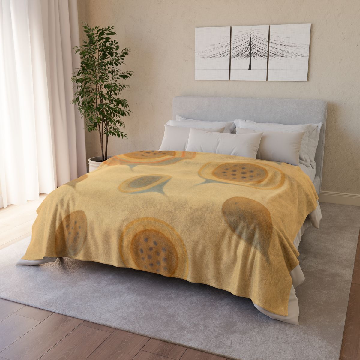 Seed Pod Halo Cluster designer printed blankets
