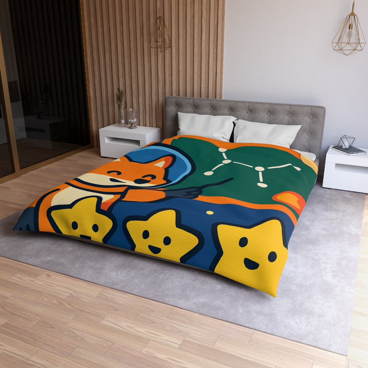 Comet Classroom Space Fox personalized bedding duvets