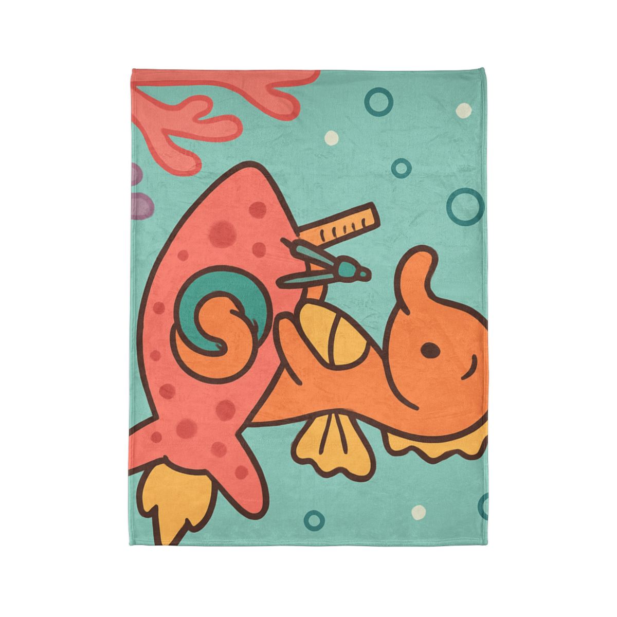Coral Rocket Seahorse unique gift blanketscustom blankets