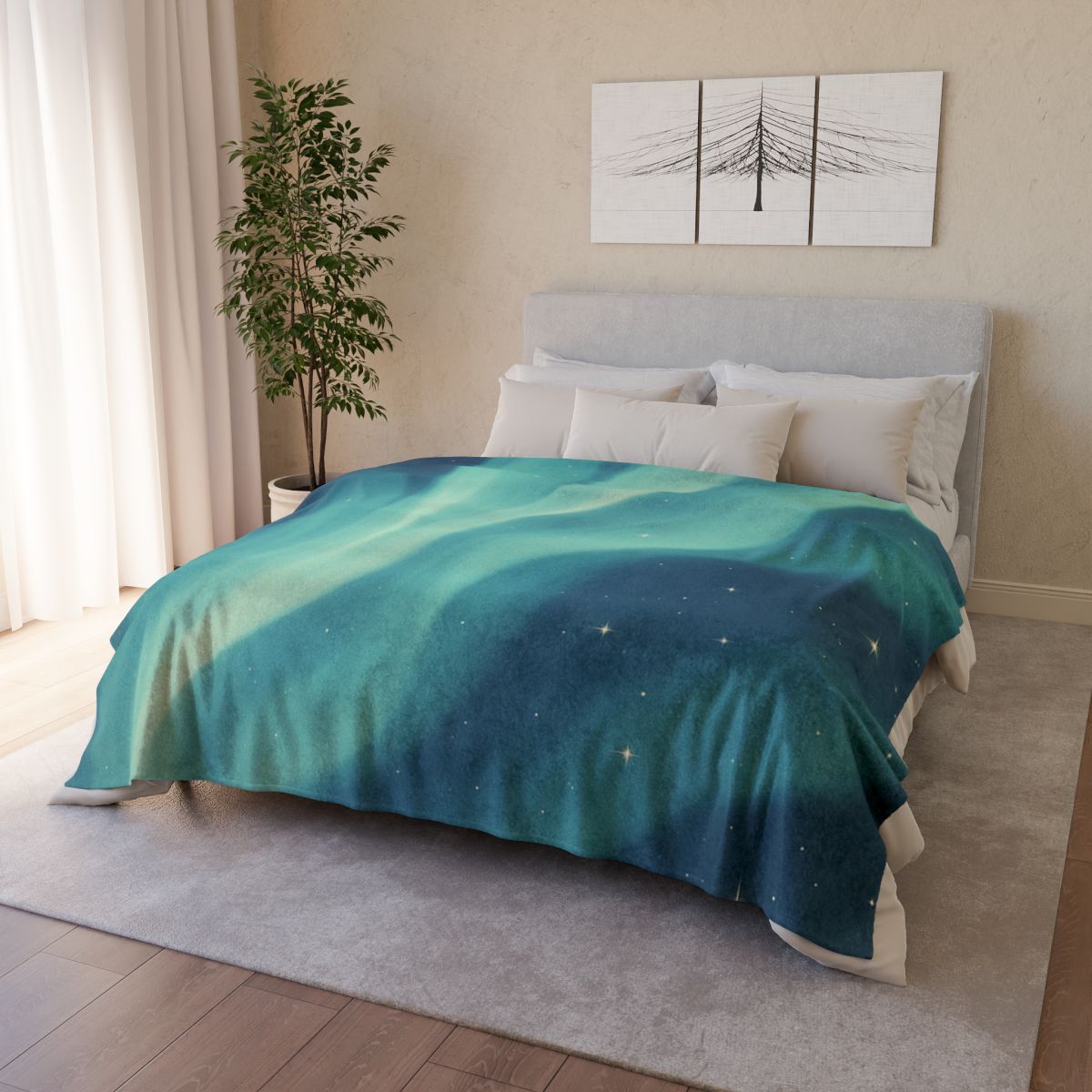 Aurora Veil Star Bloom personalized cozy blankets