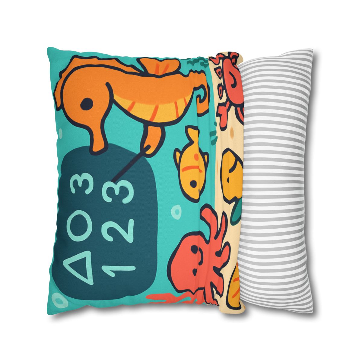 Coral Classroom With The Seahorse Teacher trendy patterned pillow cases