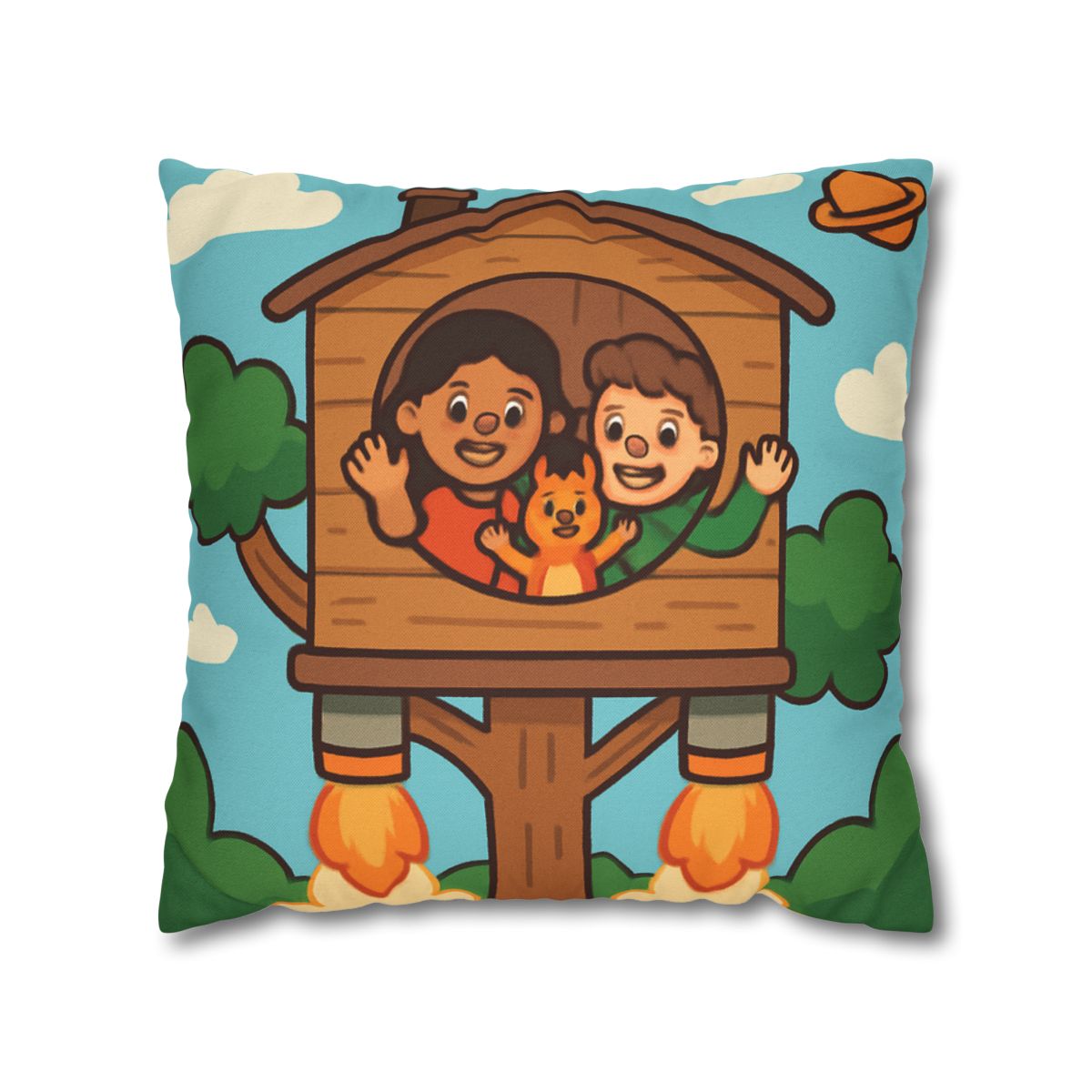 Rocket Powered Treehouse Forest stylish decorative pillowcases