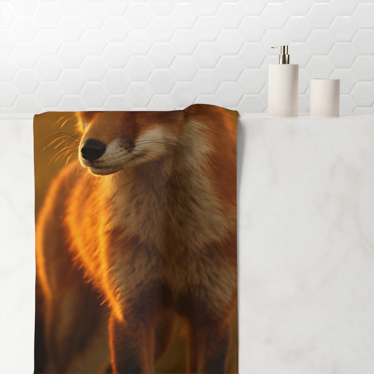 Crimson Whisper Red Fox decorative home towels