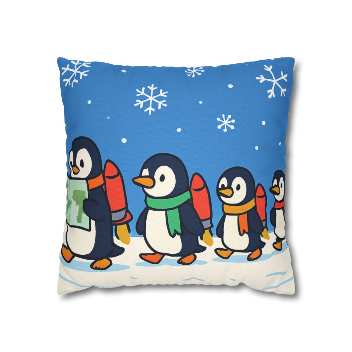 Rocket Penguin Parade unique gift pillow cases