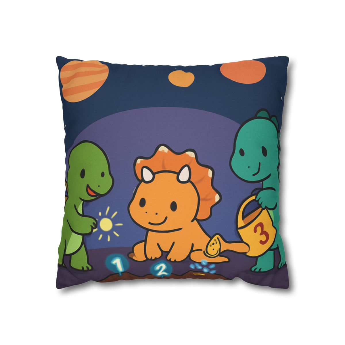 Galaxy Garden Dinosaurs designer print pillow cases