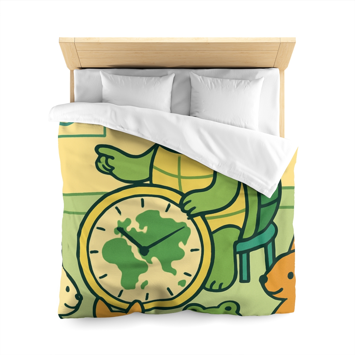 Time-Traveling Turtle School personalized bedding duvets