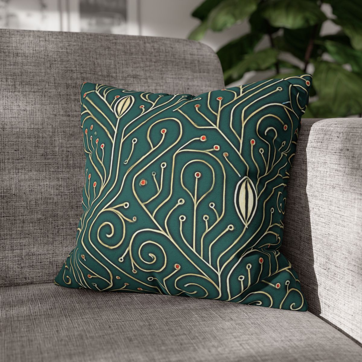 Vine Circuit Filigree designer print pillow cases