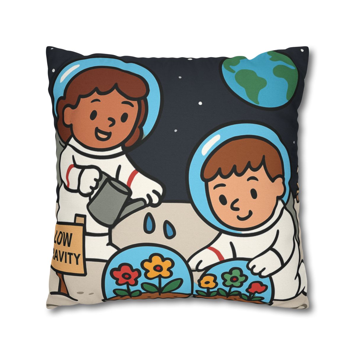 Gravity Garden On The Moon soft cotton pillow cases