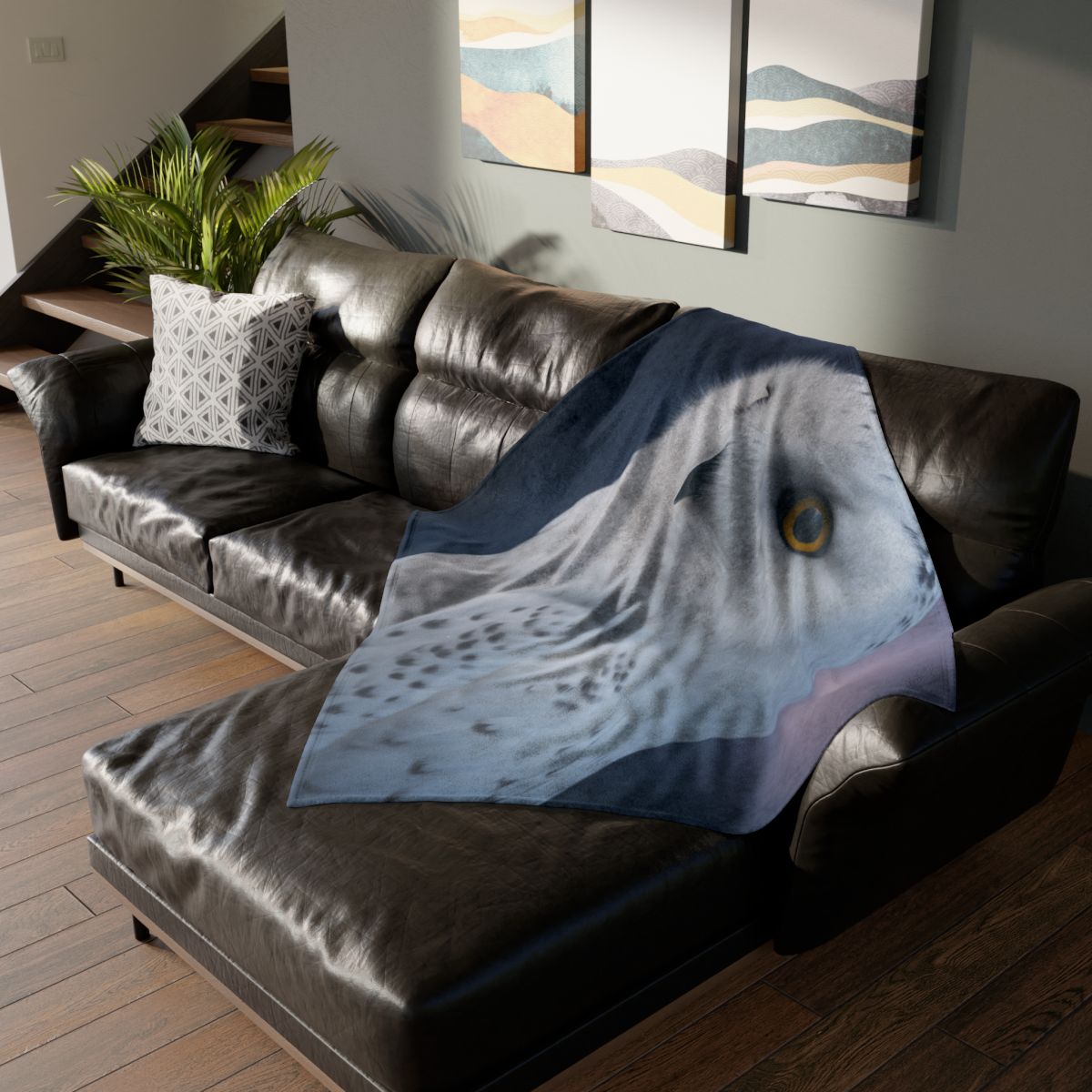 Twilight Watcher Snowy Owl designer printed blankets