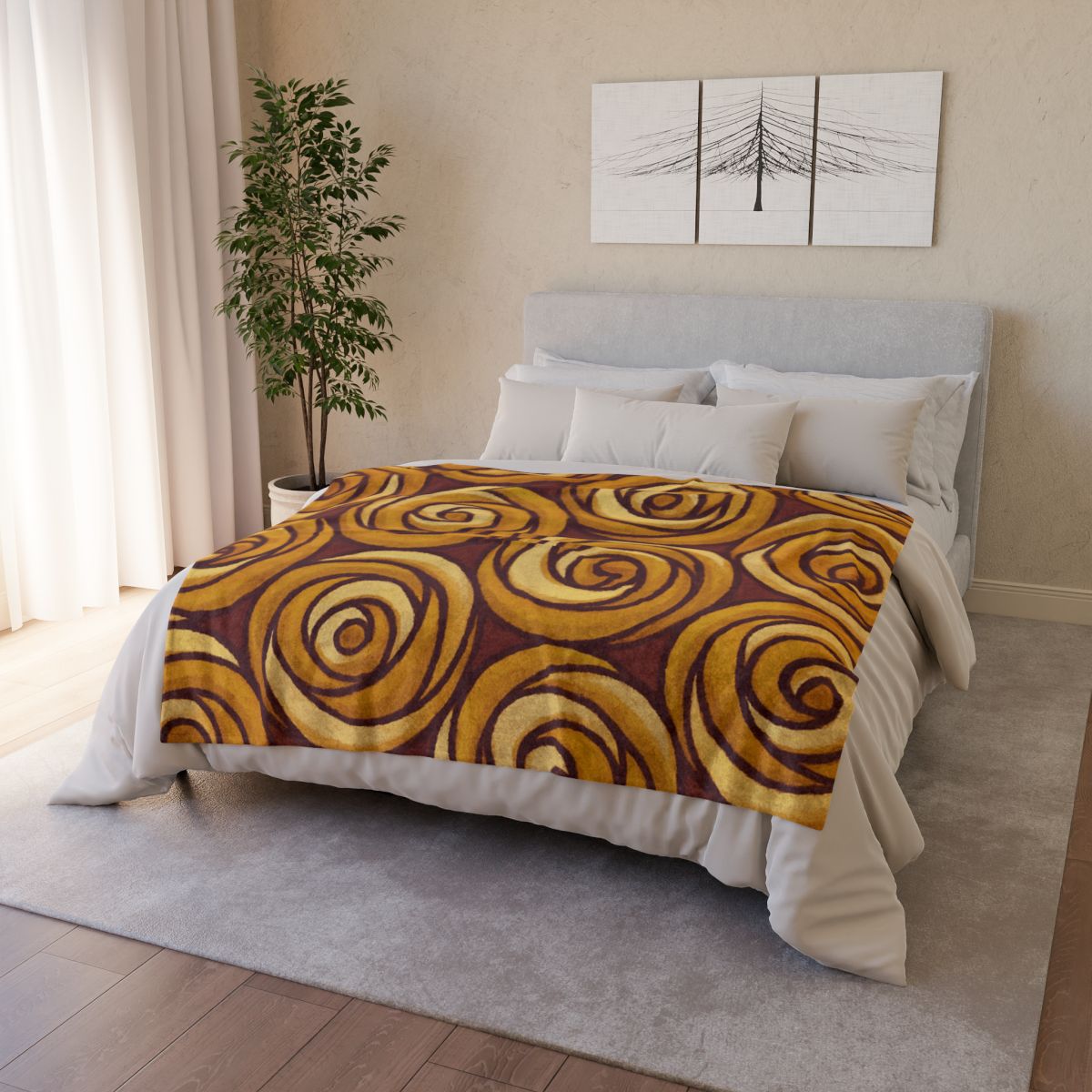 Spiral Bud Tessellation stylish throw blankets