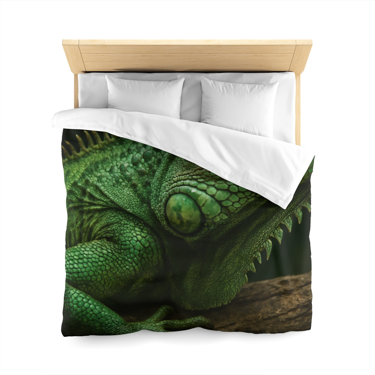 Verdant Gaze Green Iguana personalized bedding duvets
