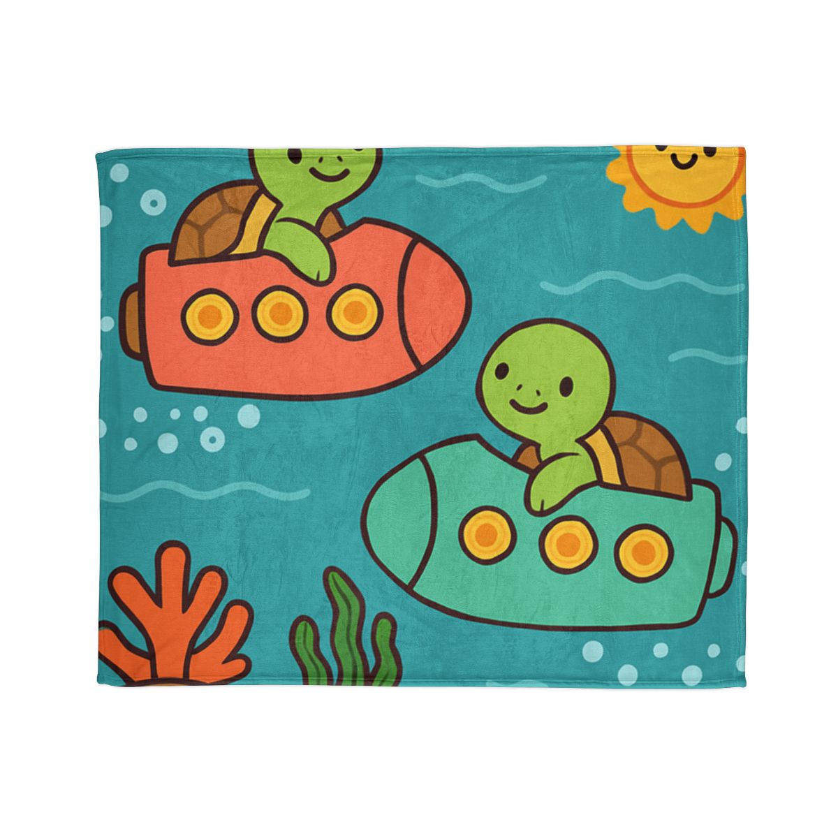 Rainbow Reef Rocket Race designer printed blankets