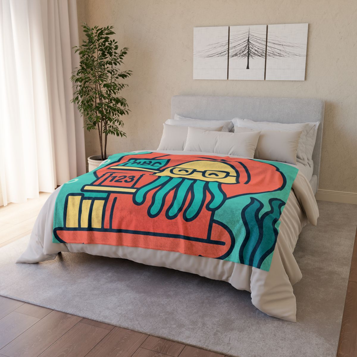 Nebula Jellyfish Library designer printed blankets
