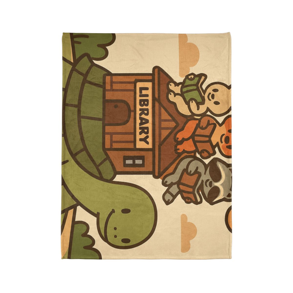 Time Traveling Turtle Library designer printed blankets